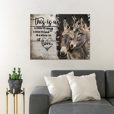 Couple of Donkeys Loureux - This Is Us - 1 pièce, reproduction d'art graphique sur toile tendue