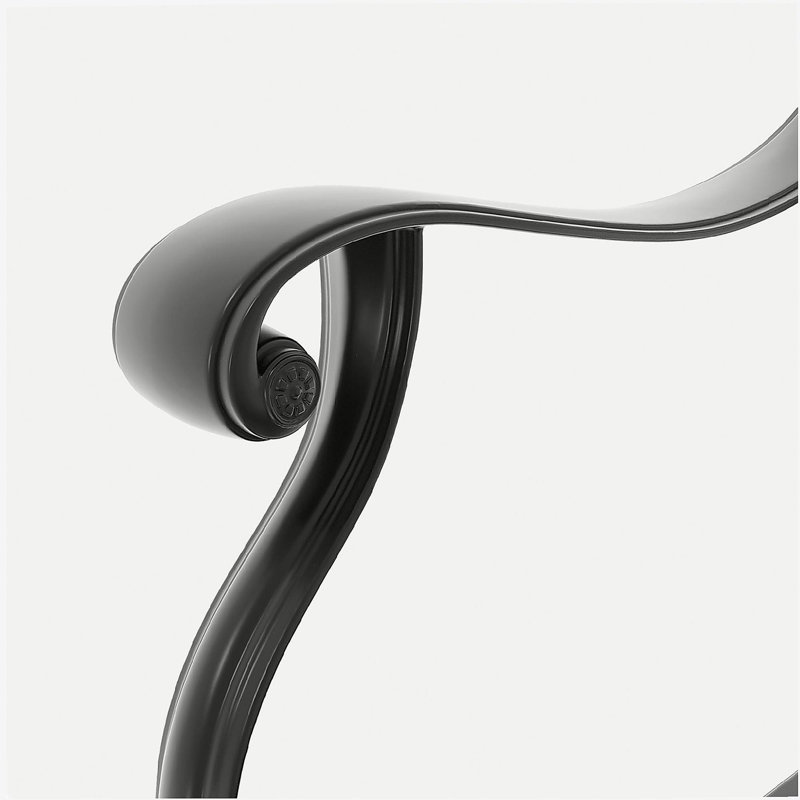 Ensemble de salle à manger 5 pièces en aluminium coulé résistant aux intempéries, comprenant 4 chaises pivotantes et une table rectangulaire avec cadre noir (même SKU: W1710S00452)