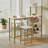 Alaura 3-Piece White/Gold Counter Height Dining Table Set with Storage Shelves, Wine Rack & Upholstered Bar Stools – Small Space Kitchen Table Set, Breakfast Nook Pub Dining Set-1198489548