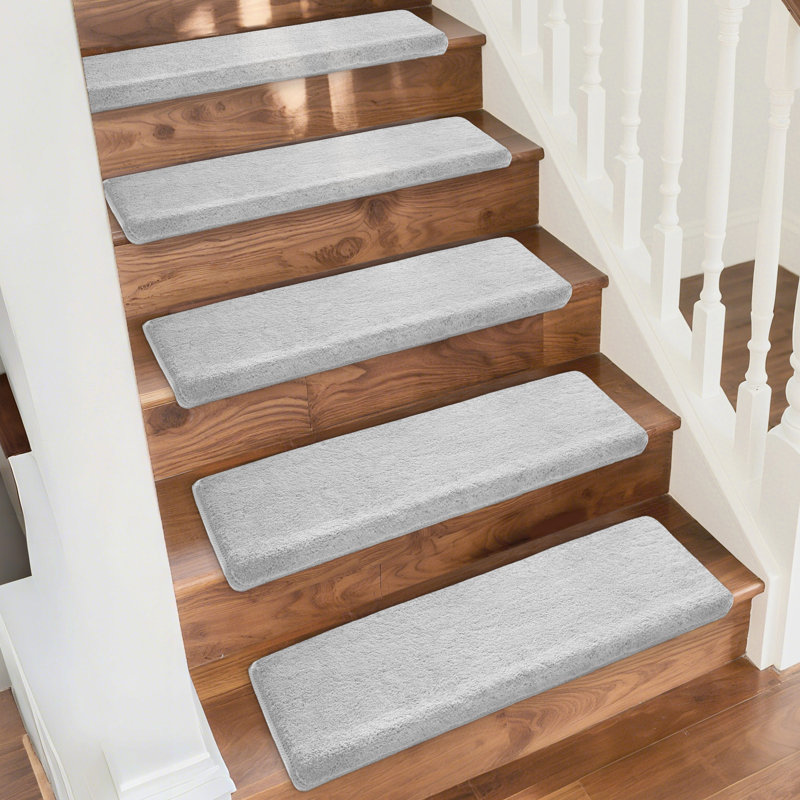 Tapis d'escalier intérieur antidérapant Scarlettrose, Gris crème, 14