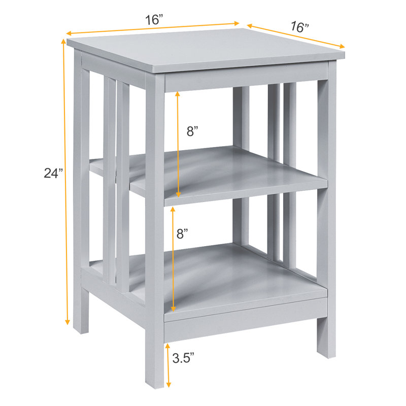 Marlijn 16'' W Nightstand, Gray, Set of 2