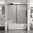 Bathroomsliding Shower Door1/4"  6Mm  Tempered Glass60" W X 58" Hreversible Designstainless Steel Framematte Black 1/4" Thick Glass Sliding Door For Bathroom, 60" Width Adjustable, Stainless