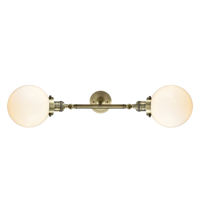Éclairage de salle de bain à intensité variable 2 lumières Clementina, Ampoule incandescente rétro de 60 watts
