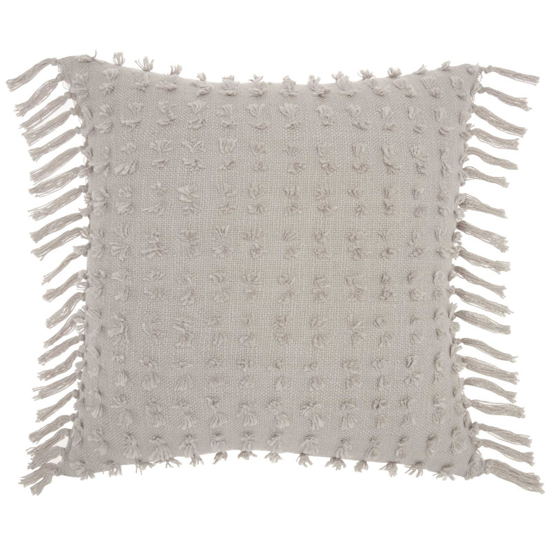 Coussin Tassel, Kaki, H 20 po x l 20 po