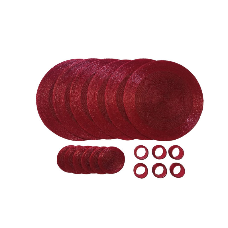 18 Piece Placemat Set, Red