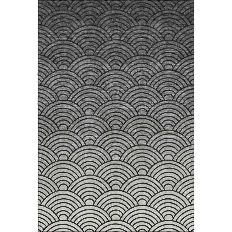 Premium Machine Washable Mayfield AMF2414 Arc Rug, 10' x 14', Black