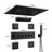 23" L x 16" W 5-Function Flush Mount Thermostatic Shower System With Neck Massage Spout and 4 Body Jets-121846573