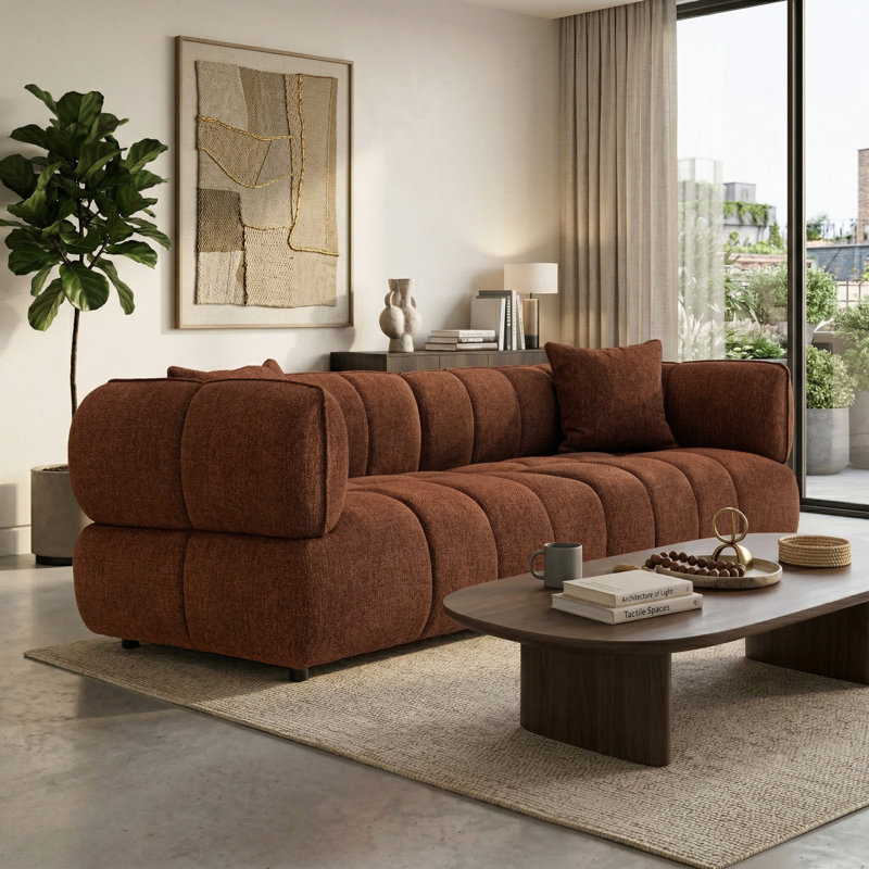 Premier 97" Tufted Upholstered Tuxedo Arm Sofa
