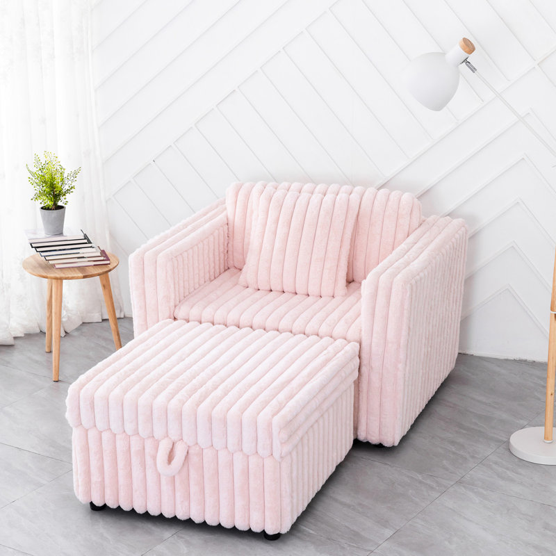 Modulaire, simple 44,9 po - Confortable et chic pour le salon de la chambre à coucher. Élévateur hydraulique, construction avec rangement. Pour la chambre à coucher. Matériaux, revêtement en microfibre, structure en métal