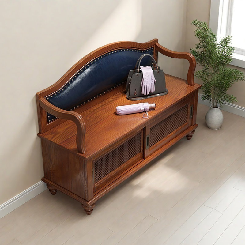 Tabouret à langer 47,2 po, Bleu / noyer clair