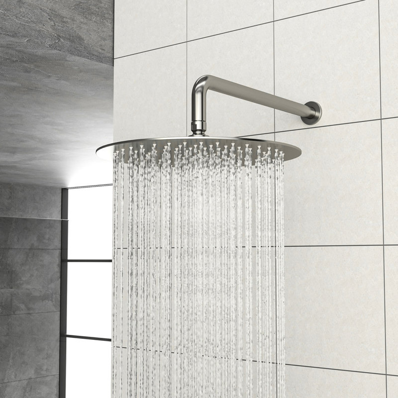 Shower Faucet With 10-inch Rainfall Head And -balanced Valve In Brushed Nickel - Wall Mount, Easy Install & Faucet, Valve, To Purify
