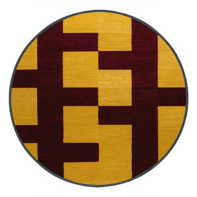 Machine Washable Checkered Red Area Rug