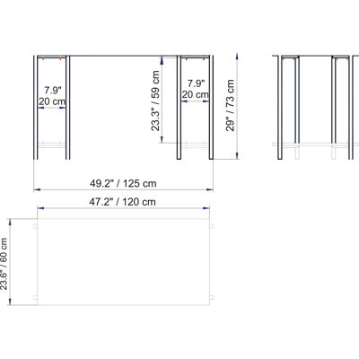 Hawkesbury 120cm W Rectangular Computer Desk