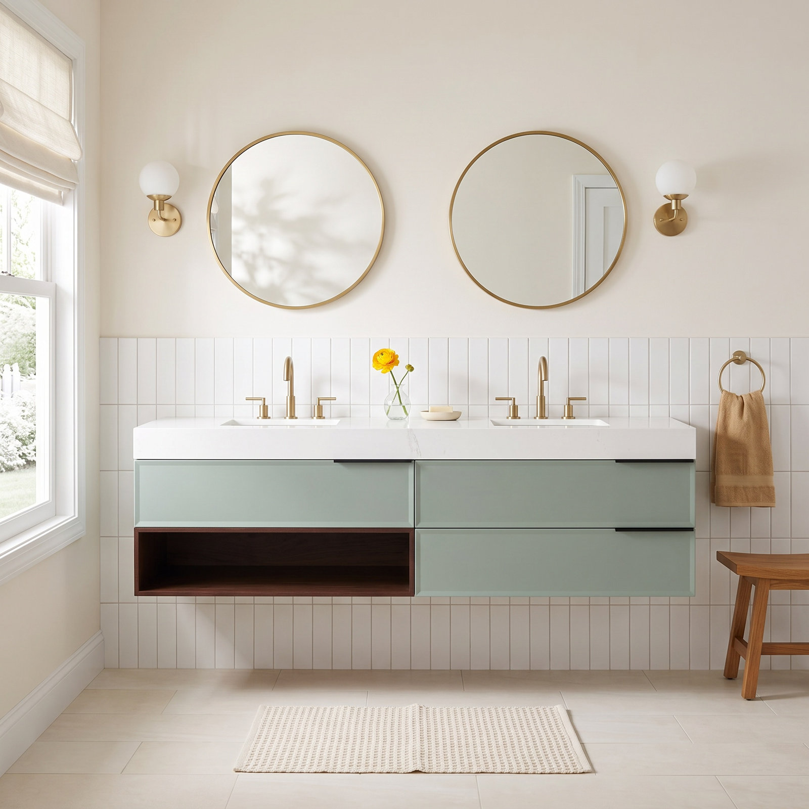 Nikola 72" Cedar Double Bathroom Vanity