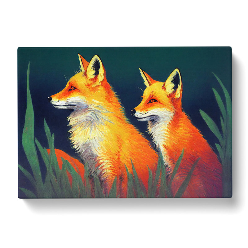 Fine Foxes - Wrapped Canvas, 35cm H x 50cm W x 3cm D