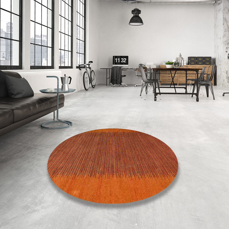 Tapis décoratif multicolore à motif abstrait, Rond 5 pi