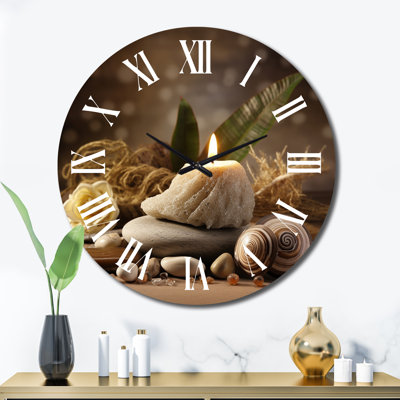 Horloge murale bougie flamme zen