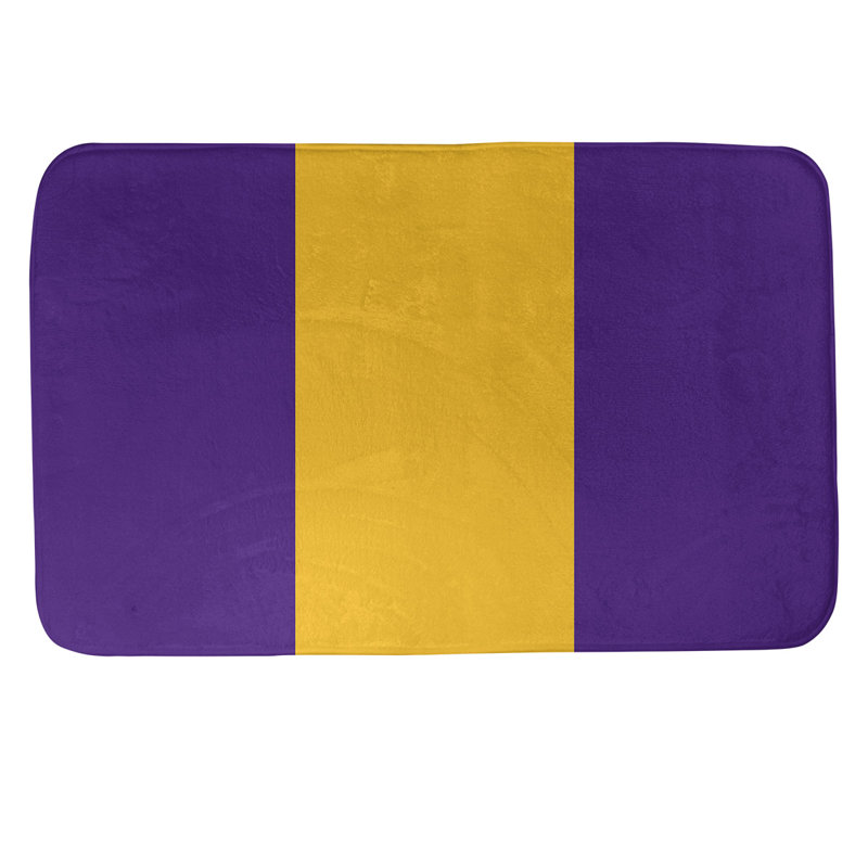 Tapis pour salle de bain Tennessee, l 17 po x L 24 po, Bleu Yale / jaune