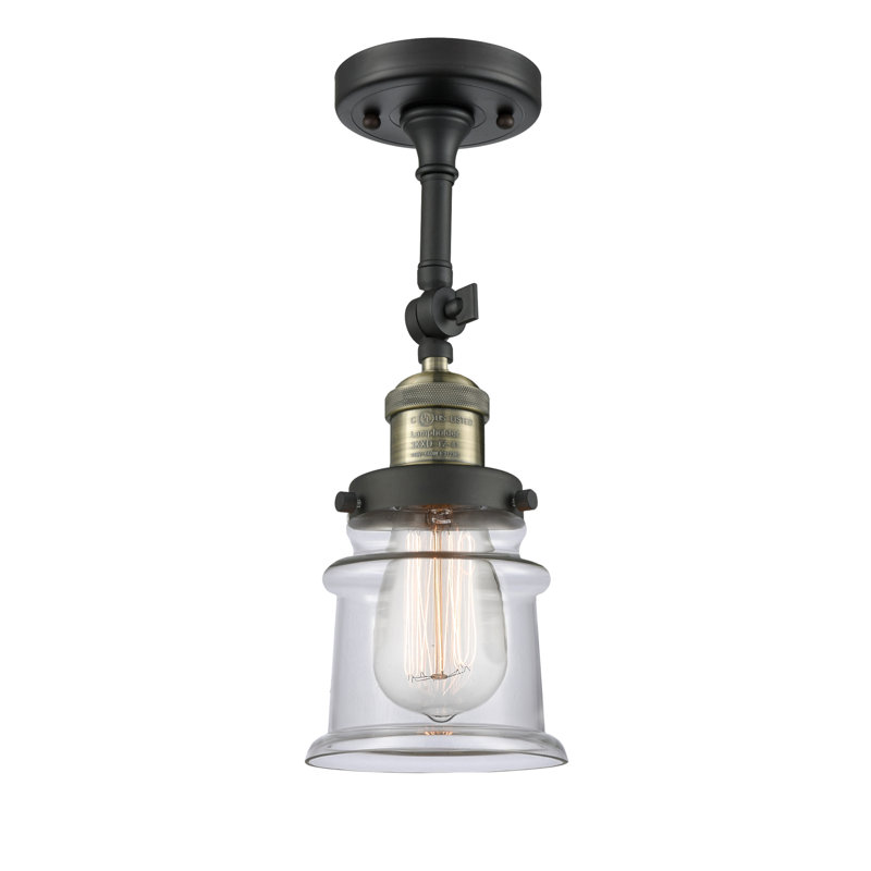 Applique murale articulée à 1 lumière Bartolmeu, Ampoule incandescente rétro de 60 watts, Transparent, Laiton antique noir