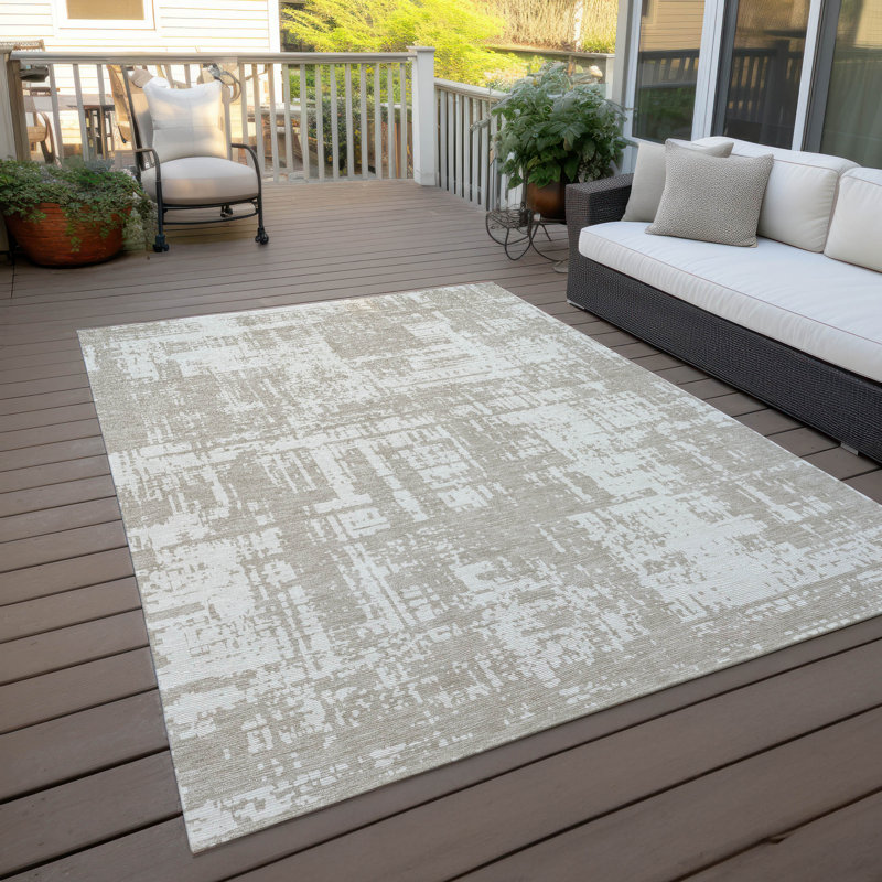 Malek Indoor/Outdoor Area Rug with Non-Slip Backing, Rectangle 10' x 14'