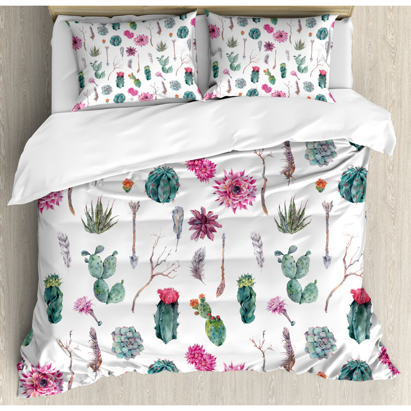 Traditional Polyester Floral Duvet Cover, Queen