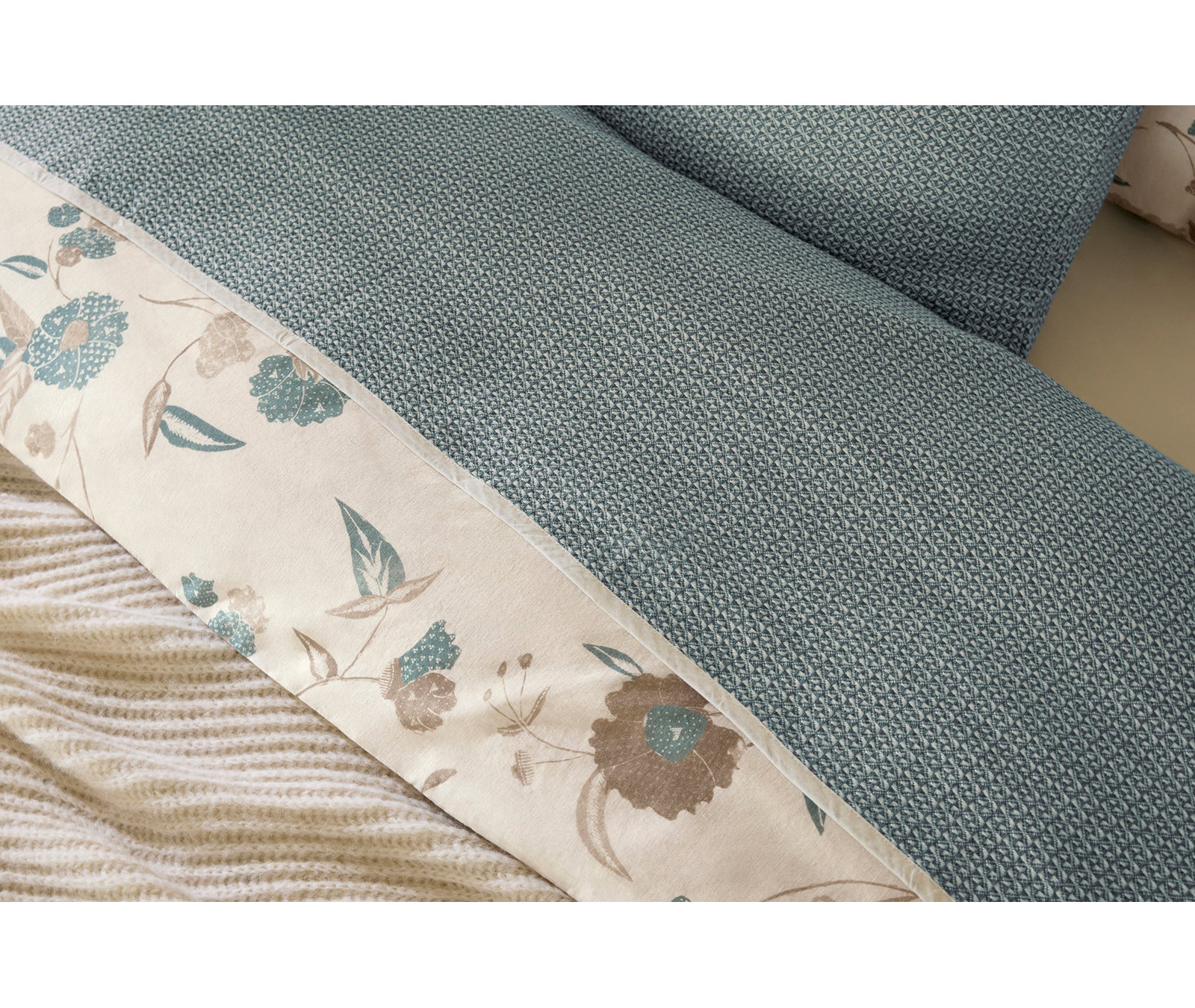 Cotton Honeycomb / Waffle Throw Blanket, 66" W x 90" L, Undyed Lagoon