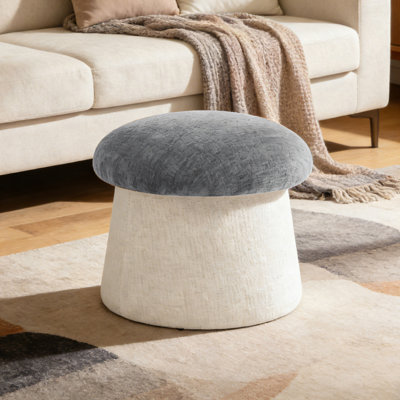 19.7"W Upholstered Storage Mushroom Ottoman