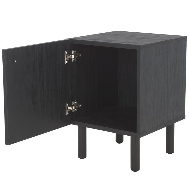 Table de chevet en bois manufacturé, Noir