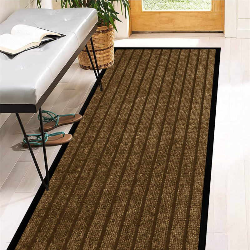 Jiyeon Heavy Duty Rubber Barrier Mat Non Slip Indoor/ Outdoor Door Mats Hallway Runner Rug Kitchen Rugs, Brown