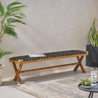 Hansen Mallett Wooden Garden Bench by Gracie Oaks