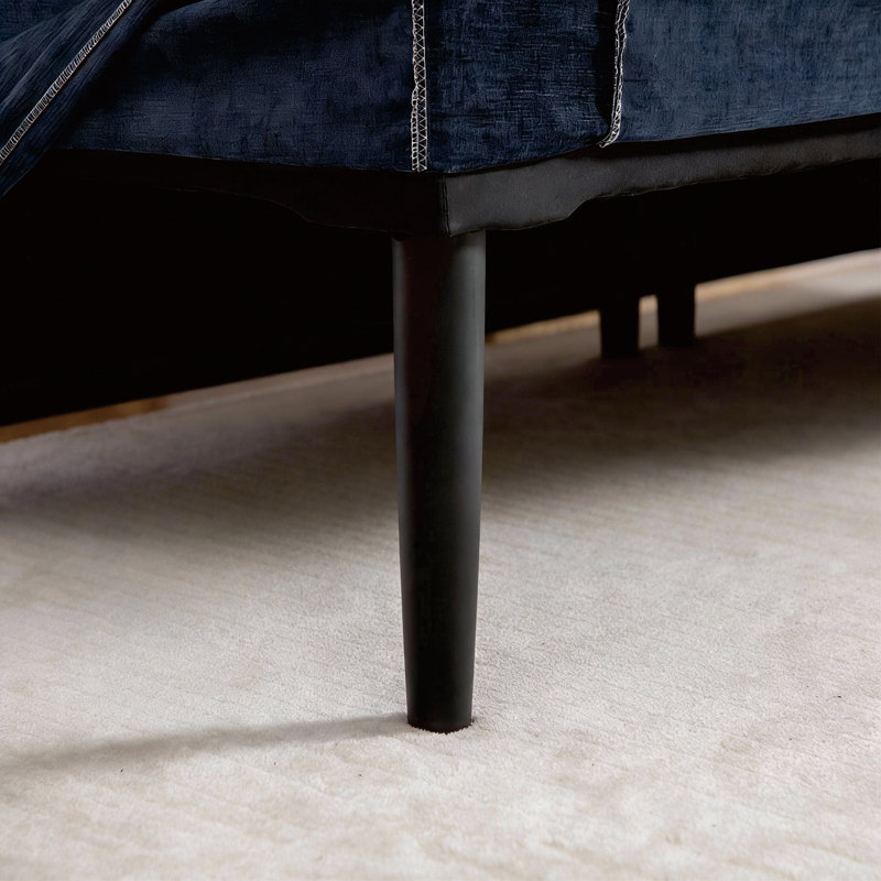 Banc rembourré en chenille de 88,5 po de largeur, Marine