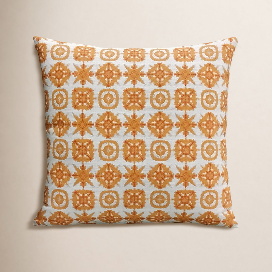 Liza Pillow Cover & Insert Square in Orange/White (Set of 2) Birch Lane™ 
