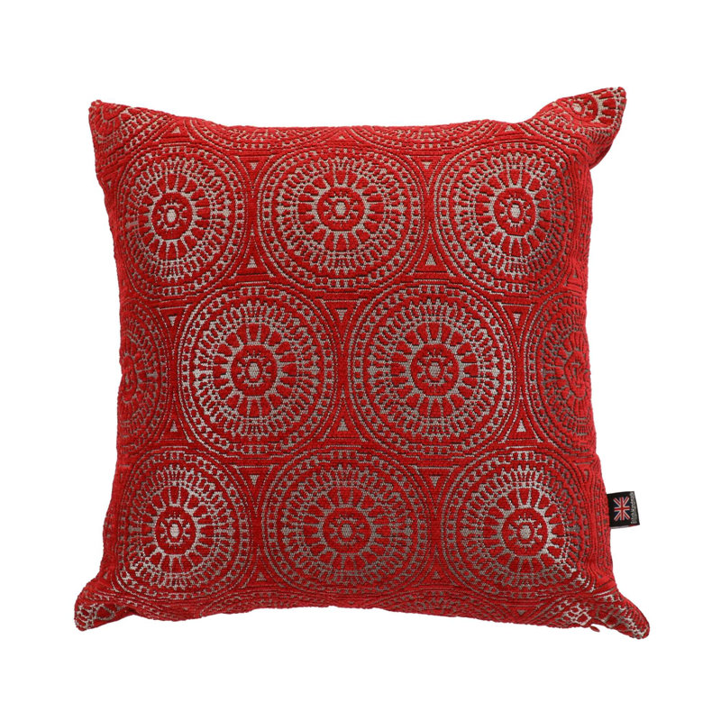 Chilton Geometric Square Cushion, Large, Red