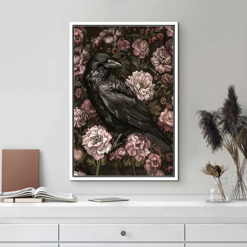 Corbeau corbeau, H 24 po x l 16 po, Blanc