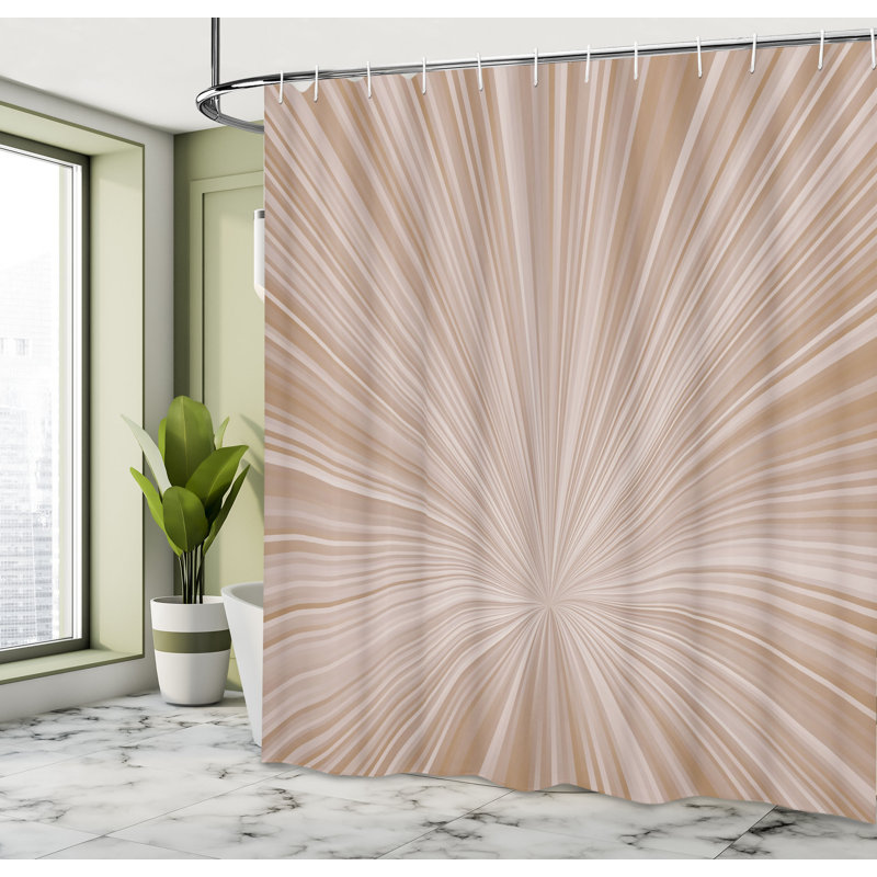Shower Curtain with Hooks Included, 69"H x 70"W, Pastel Brown