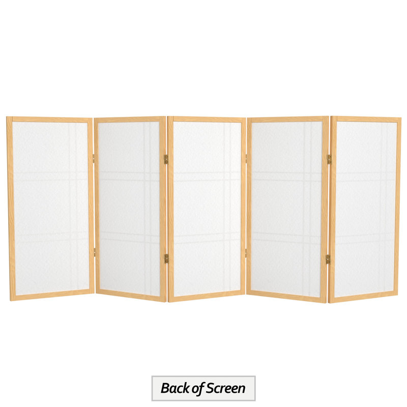 Keitez 3 ft. H Short Folding Shoji Screen, Natural, 5