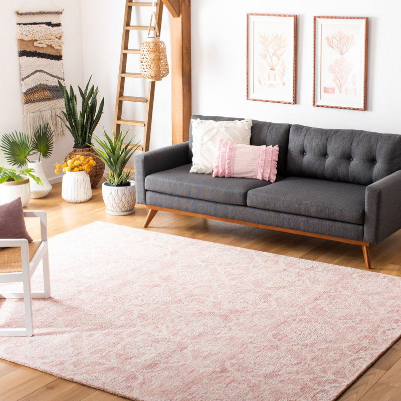 Hornersville Hand Tufted Indian Wool And Cotton With Latex Ikat Rug, Rectangle 8' x 10'