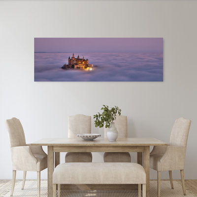 Château dans les nuages, paysage dramatique, architecture romantique, art mural