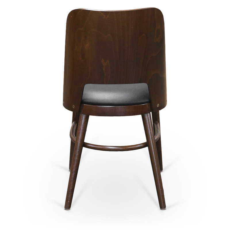 43 Wood Back Side Chair, Gray, Walnut