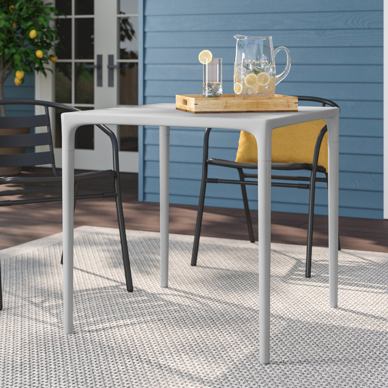 Del Mesa Square Outdoor Dining Table , 28.3'' in. W 28.3'' in. D, Gray