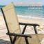 Stackable Outdoor Folding Chairs Set of Four with Breathable Mesh Sling, High-Weight Steel Frame, Compact Folded Design for Camping, Tailgating, and Lawn Use.