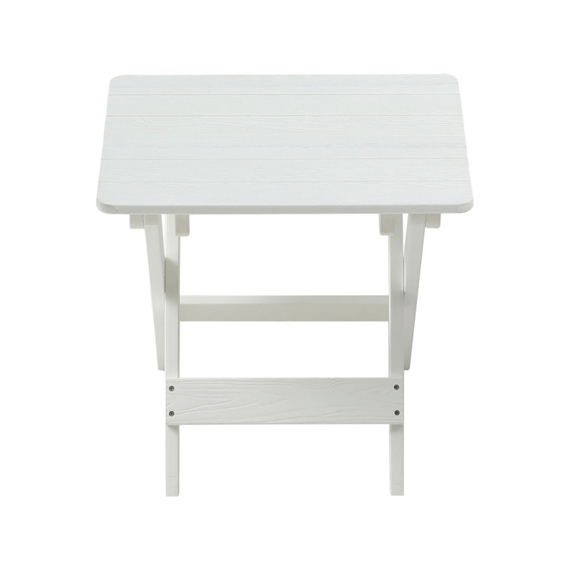 Foldable small table and chairs set with 2 chairs and rectangular table, White
