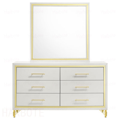 Commode 6 tiroirs avec miroir
