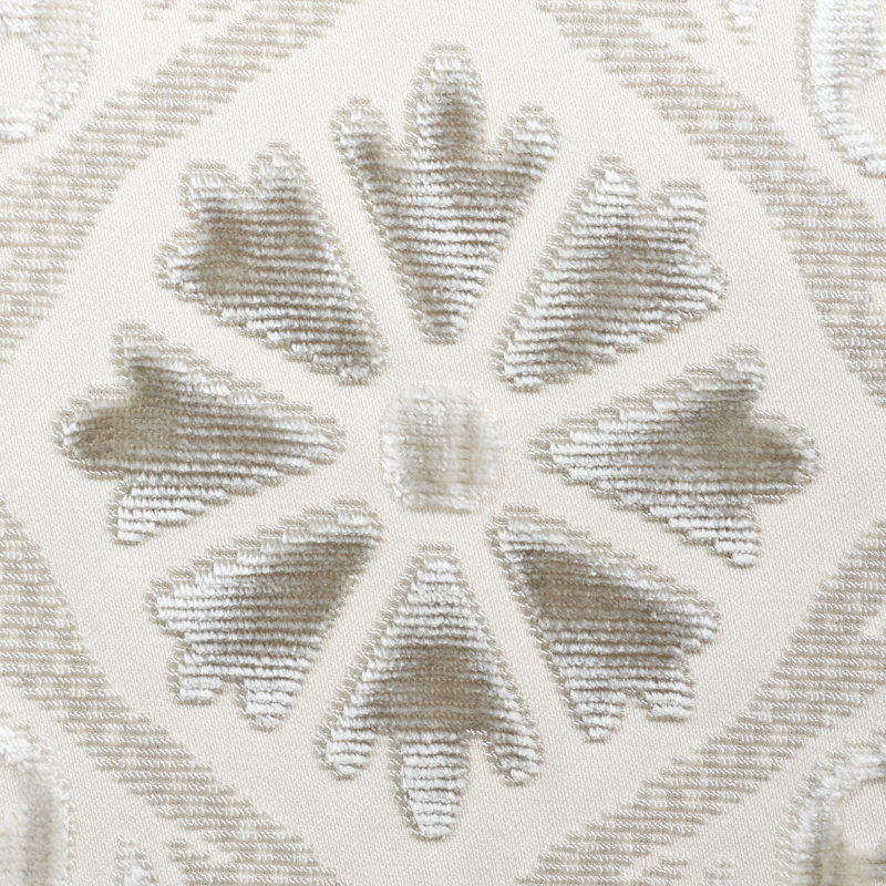 Suzani Strie Velvet Fabric, Pearl
