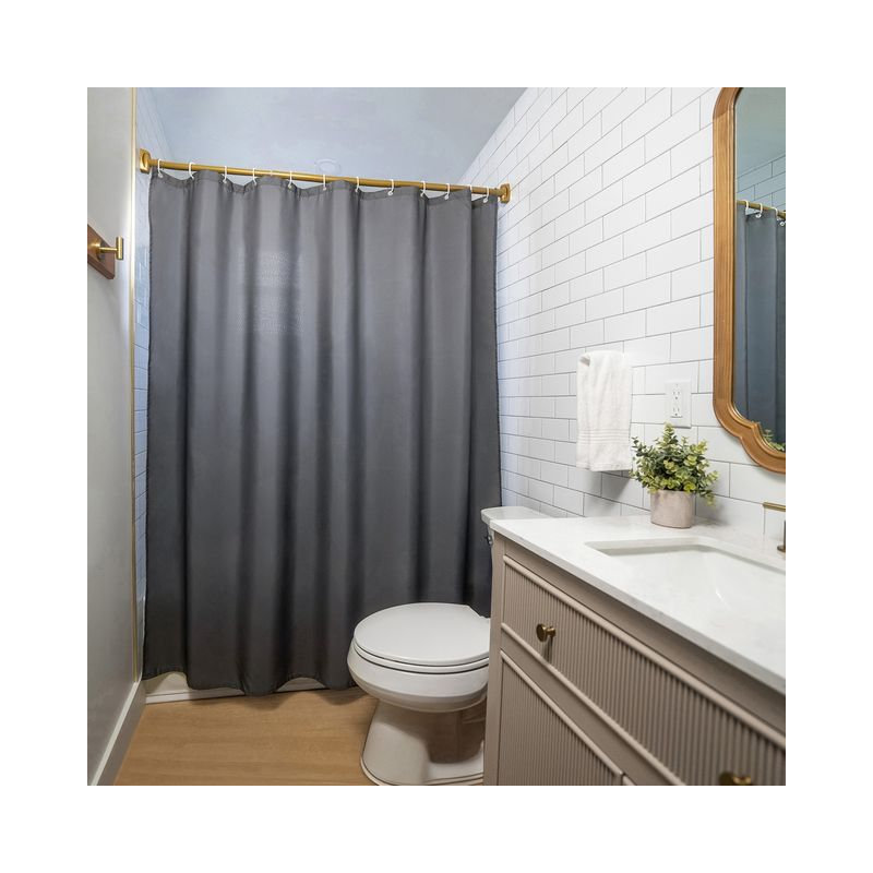 Rideau de douche uni 71 x 74 Parke - résistant à l'eau - tissu 100% polyester, Gris