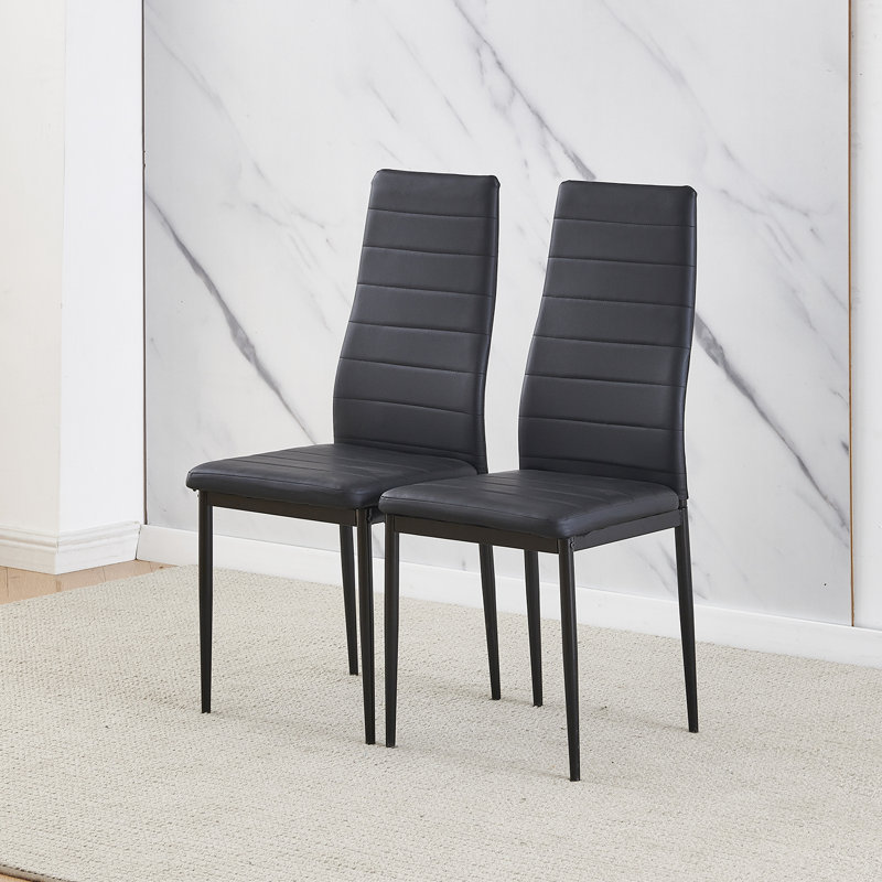 Dining Set, Black Line Leather Chairs#2