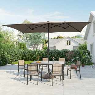 10x6.5Ft Double-Sided Patio Umbrella, Outdoor Extra Large Umbrella