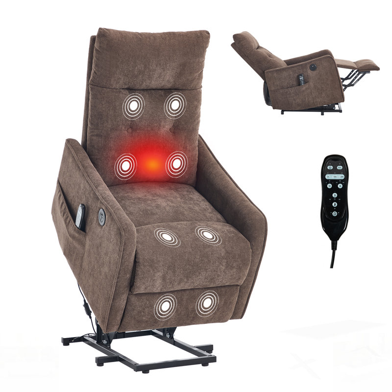 Fauteuil inclinable électrique Chenille, Brun