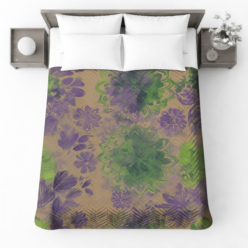 Couvre-lit floral Mandala Bedding, Très grand lit