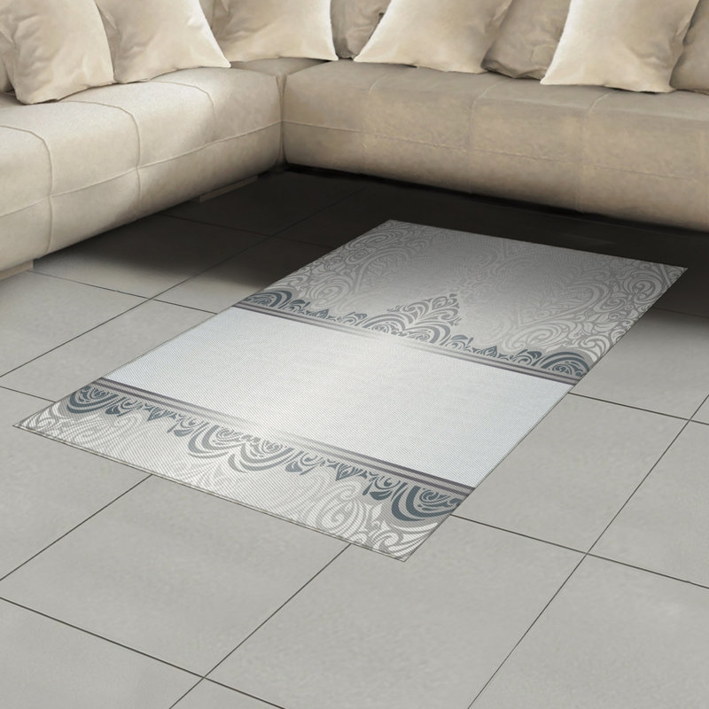Tapis décoratif en fibres de polyester à haute densité Damask, Rectangle— 4 pi x 5 pi 8 po